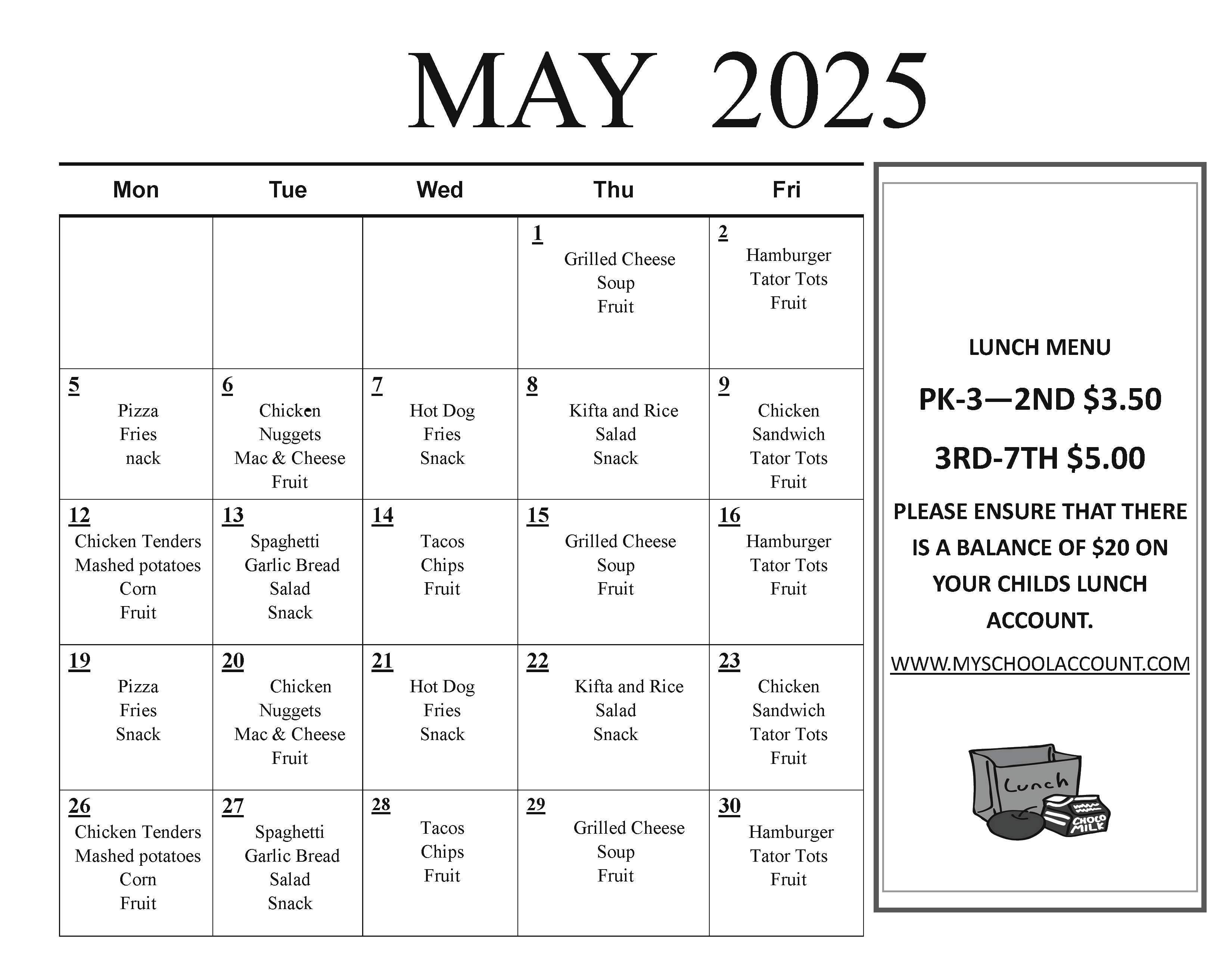 Lunch Menu